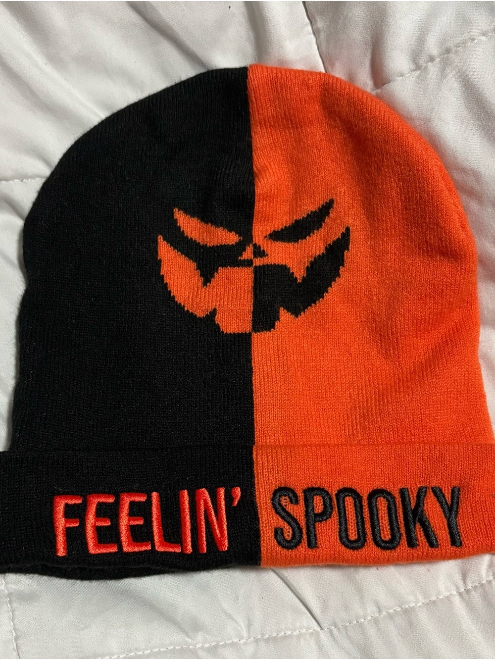 Feelin' Spooky Beanie - Black & Orange